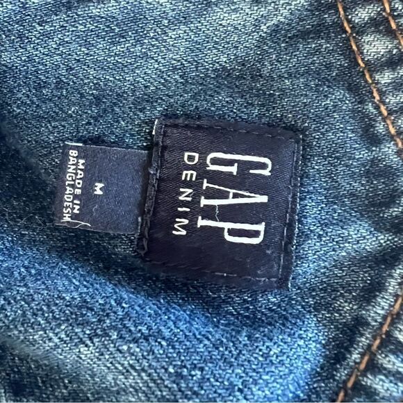 GAP Kids Cotton Distressed Denim Romper Blue Medium EUC - Picture 7 of 9
